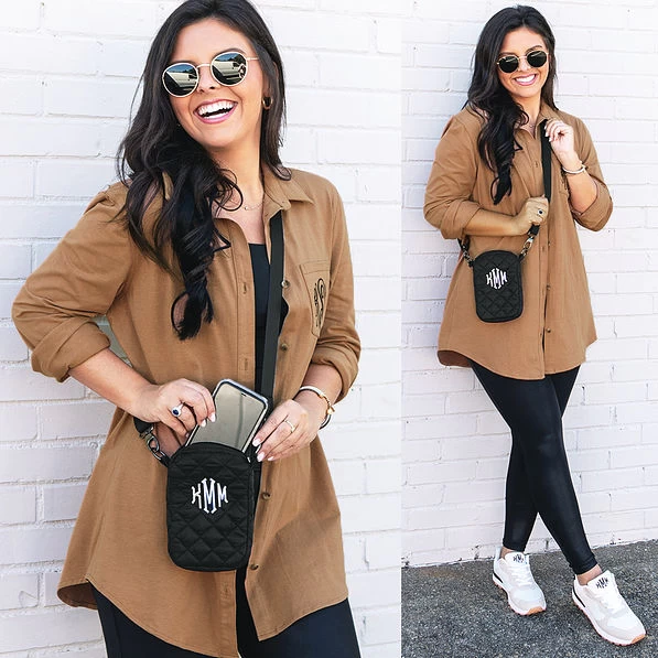 Monogrammed Quilted Phone Crossbody 6 Monogrammed Quilted Phone Crossbody - Image 6