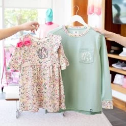 Monogrammed Kids Ruffle Dress -Fashion Clothing Store VEC mom and me fall botanical styles