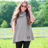 Monogrammed Cowl Neck Poncho