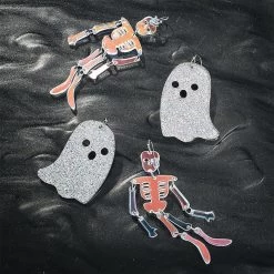 Ghost Earrings -Fashion Clothing Store VSr skeleton and ghost earrings on dark background