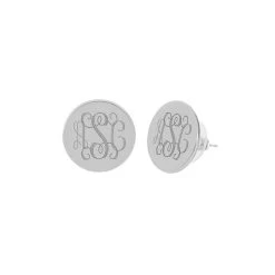 Monogrammed 18mm Disc Earrings