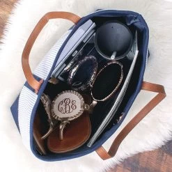 Monogrammed Seersucker Tote Bag 11 Monogrammed Seersucker Tote Bag -Fashion Clothing Store VgH inside seersucker tote bag