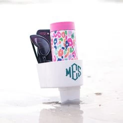 Monogrammed Sand Buddy -Fashion Clothing Store Vty white sand buddy near water