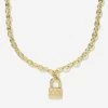 Monogrammed Lock Chain Necklace