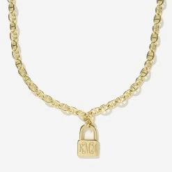 Monogrammed Lock Chain Necklace
