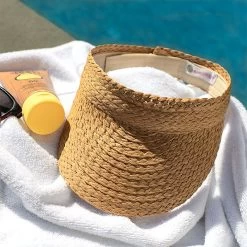 Packable Straw Visor 8 Packable Straw Visor -Fashion Clothing Store WDD packable straw visor at pool