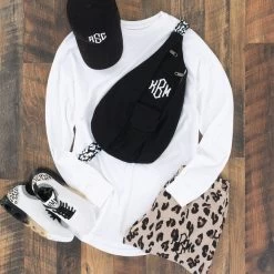 Monogrammed Shorts -Fashion Clothing Store WFY leopard shorts with white long sleeve shirt