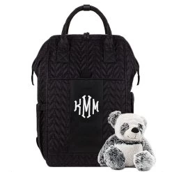 Monogrammed Quilted Diaper Backpack
