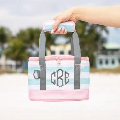Personalized Small Cooler -Fashion Clothing Store XMU personalized cabana stripes small cooler at beach