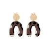 Monogrammed Leopard Arch Earrings