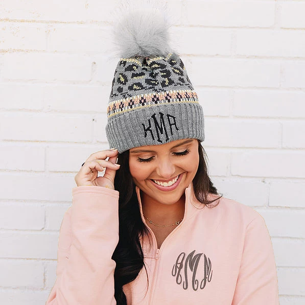 Monogrammed Pom Pom Beanie 7 Monogrammed Pom Pom Beanie - Image 7