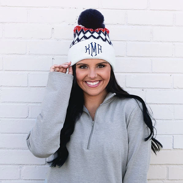 Monogrammed Pom Pom Beanie 10 Monogrammed Pom Pom Beanie - Image 10
