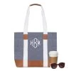Monogrammed Chambray Tote