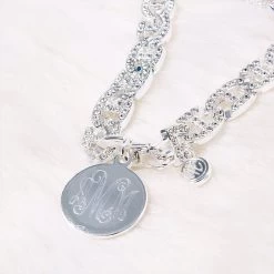 Monogrammed Pave Chain Link Bracelet 9 Monogrammed Pave Chain Link Bracelet -Fashion Clothing Store XpD monogrammed pave chain link bracelet on fur