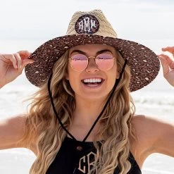 Monogrammed Straw Hat -Fashion Clothing Store Xqj close up of straw hat cheetah