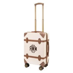 Monogrammed Vintage Carry-On Suitcase