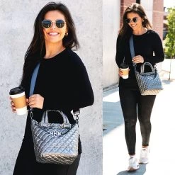 Monogrammed Diamond Quilted Crossbody 11 Monogrammed Diamond Quilted Crossbody -Fashion Clothing Store YLz metallic silver diamond quilted crossbody split image