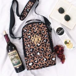 Monogrammed Insulated Wine Bag 9 Monogrammed Insulated Wine Bag -Fashion Clothing Store YOL cheetah insulated wine bag on sheet