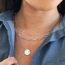 Chain Necklace 7 Chain Necklace -Fashion Clothing Store YXN silvsilver chain necklaces layered with other necklaces 2