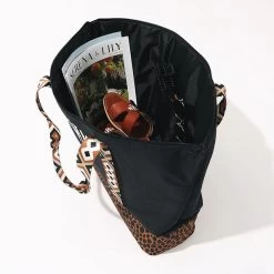 Monogrammed Cooler Tote -Fashion Clothing Store YsF inside of monogrammed cooler tote in leopard sienna dottie and aztec strap