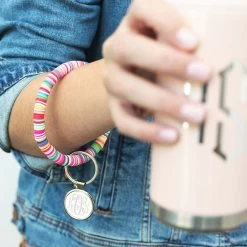 Monogrammed Beaded Key Ring 9 Monogrammed Beaded Key Ring -Fashion Clothing Store YtL beaded key ring on arm 2