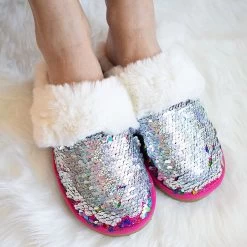 Sequin Slippers 8 Sequin Slippers -Fashion Clothing Store Yzc sequin slippers in silver sequin