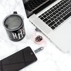Monogrammed Retractable Charging Cord 8 Monogrammed Retractable Charging Cord -Fashion Clothing Store Z0B new circle block pink retractable charger with laptop