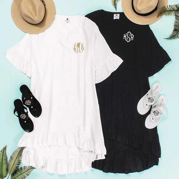 Monogrammed Ruffle Cover Up 2 Monogrammed Ruffle Cover Up - Image 2