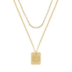 Monogrammed Layered Pendant Necklace