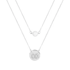 Monogrammed Layered Pearl Necklace