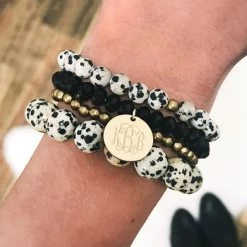 Monogrammed Leopard Bracelet Stack -Fashion Clothing Store Z6V leopard bracelets selfie