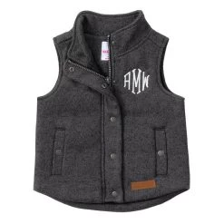 Monogrammed Kids Heathered Quilted Vest