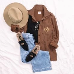 Monogrammed Shirt Jacket 10 Monogrammed Shirt Jacket -Fashion Clothing Store ZC2 monogrammed hickory jacket corded shacket with hat