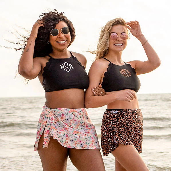 Monogrammed Scalloped High Neck Bikini Top 4 Monogrammed Scalloped High Neck Bikini Top - Image 4