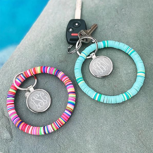 Monogrammed Beaded Key Ring 2 Monogrammed Beaded Key Ring - Image 2