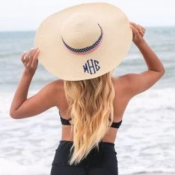 Monogrammed Sun Hat -Fashion Clothing Store Zd7 americana sun hat at the beach