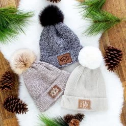 Monogrammed Beanie 16 Monogrammed Beanie -Fashion Clothing Store Zf1 brown ivory and charcoal monogrammed beanies 2