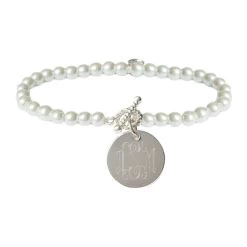 Monogrammed Pearl Bracelet