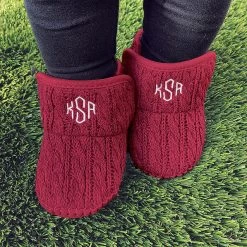 Monogrammed Baby Booties -Fashion Clothing Store aKl crimson baby monogrammed booties