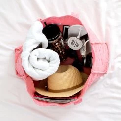 Monogrammed Terry Tote -Fashion Clothing Store ag8 inside terry tote in pink