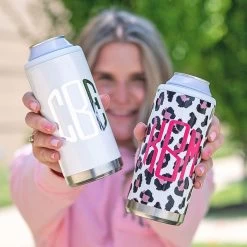 Monogrammed Slim Can Koolie 16 Monogrammed Slim Can Koolie -Fashion Clothing Store b1x pearl and leopard slim can koolie