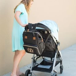 Monogrammed Diaper Backpack -Fashion Clothing Store b4L diaper backpack on stroller