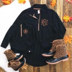 Monogrammed Kids Fleece Pullover -Fashion Clothing Store b7n mom and me black fleece pullovers leopard duck boots