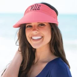 Monogrammed Swim Visor -Fashion Clothing Store bIv coral monogrammed swim visor hat