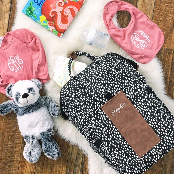 Monogrammed Dottie Diaper Backpack 4 Monogrammed Dottie Diaper Backpack - Image 4