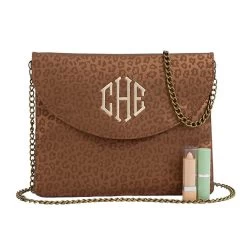 Monogrammed Metallic Leopard Crossbody