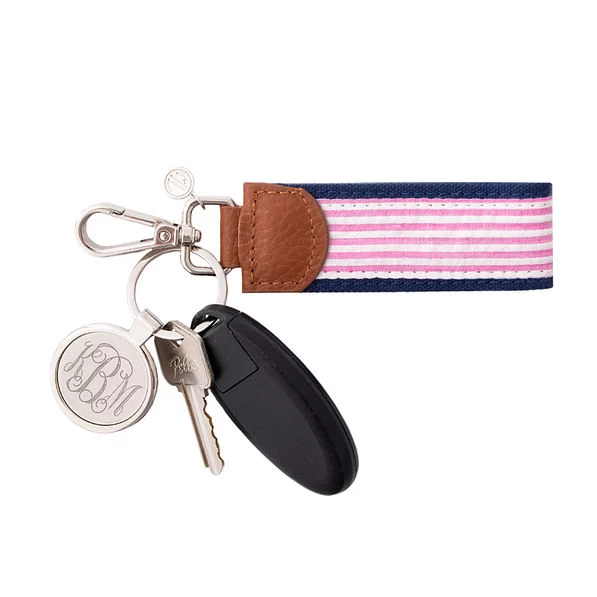 Monogrammed Seersucker Key Fob 1 Monogrammed Seersucker Key Fob