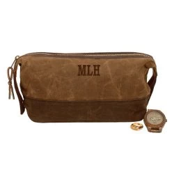 Personalized Waxed Canvas Dopp Kit