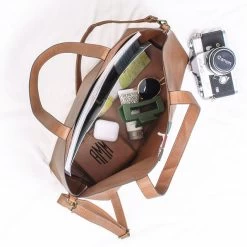 Monogrammed Spencer Tote Bag -Fashion Clothing Store cLM inside of monogrammed brown spencer tote bag