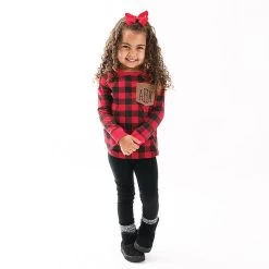 Monogrammed Kids Long Sleeve Shirt 23 Monogrammed Kids Long Sleeve Shirt -Fashion Clothing Store cTF little girl in buffalo plaid long sleeve tee